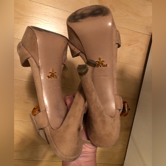 Prada Camoscio nude suede platform sandals 42 - Picture 12 of 16